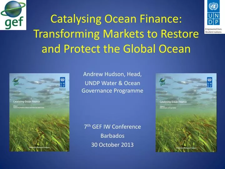 catalysing ocean finance transforming markets to restore and protect the global ocean