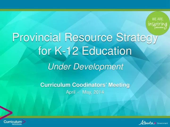 provincial resource strategy for k 12 education under development