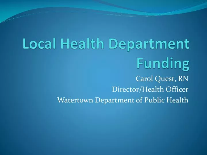 local health department funding