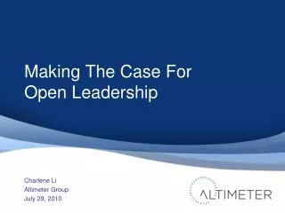 Making The Case For Open Leadership
