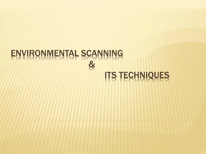 environmental scanning its techniques