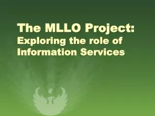 The MLLO Project: Exploring the role of Information Services