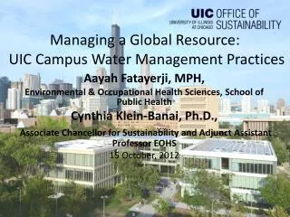 Managing a Global Resource: UIC Campus Water Management Practices