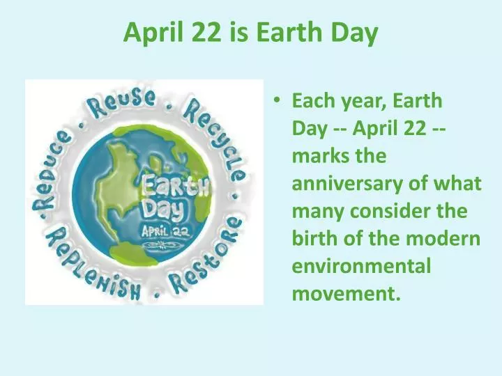 april 22 is earth day