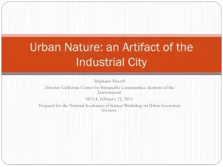Urban Nature: an Artifact of the Industrial City