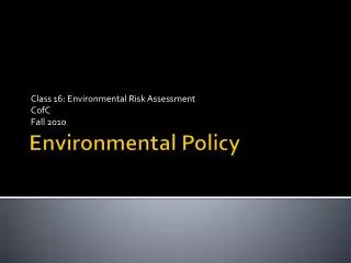 Environmental Policy