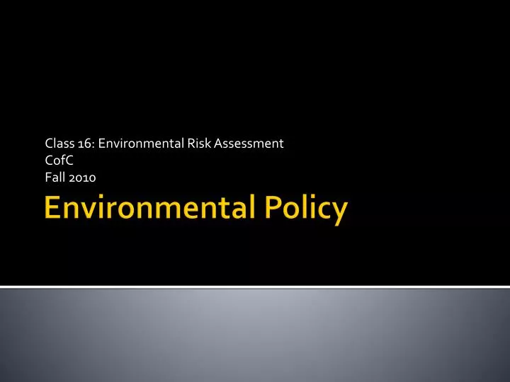 class 16 environmental risk assessment cofc fall 2010