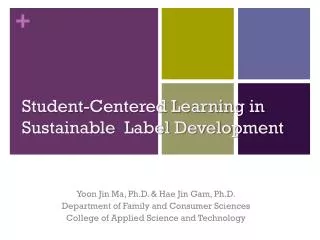 Student-Centered Learning in Sustainable Label Development