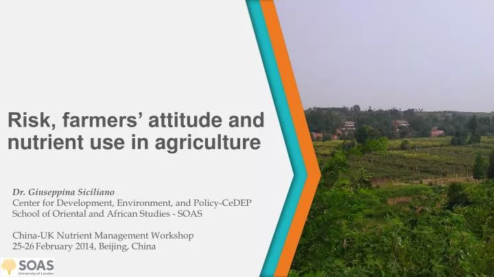 risk farmers attitude and nutrient use in agriculture