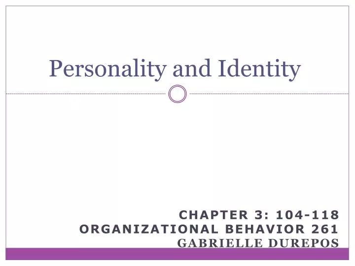 personality and identity