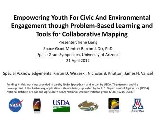 Empowering Youth For Civic And Environmental Engagement though Problem-Based Learning and Tools for Collaborative Mappin