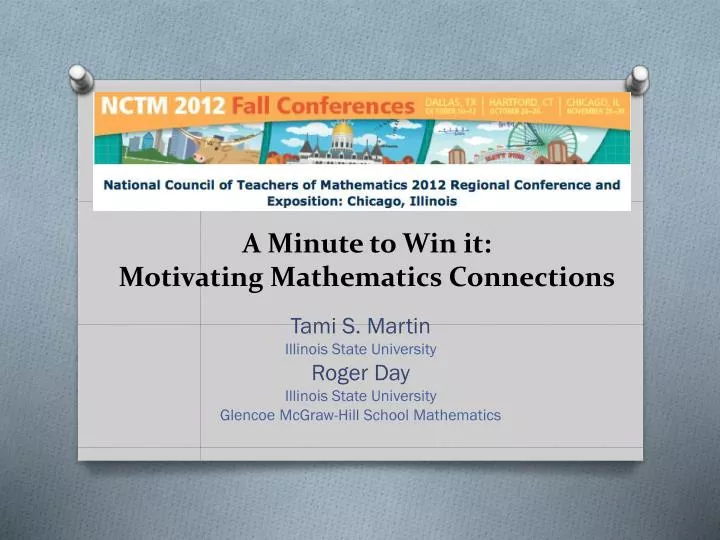 a minute to win it motivating mathematics connections