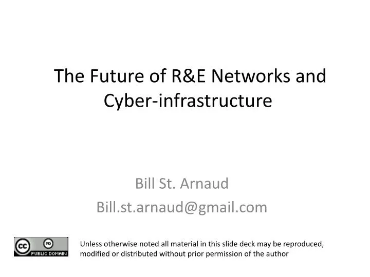 the future of r e networks and cyber infrastructure