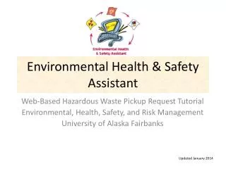 Environmental Health &amp; Safety Assistant