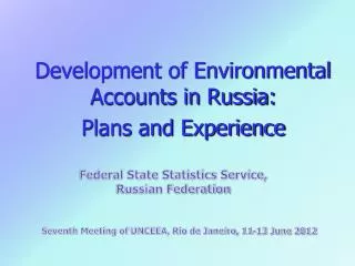 Federal State Statistics Service, Russian Federation