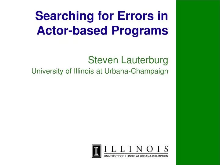 searching for errors in actor based programs