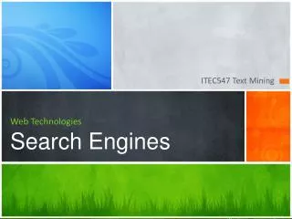 Web Technologies Search Engines
