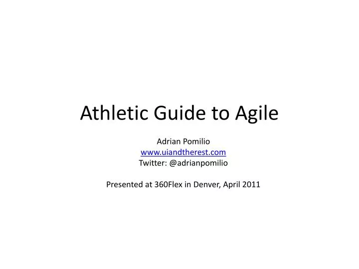 athletic guide to agile