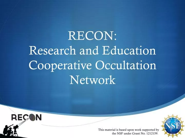 recon research and education cooperative occultation network
