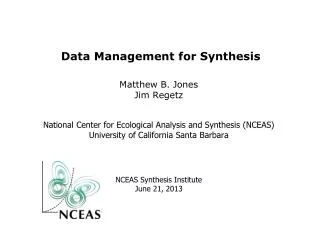 Data Management for Synthesis