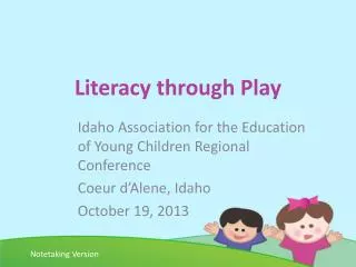 Literacy through Play