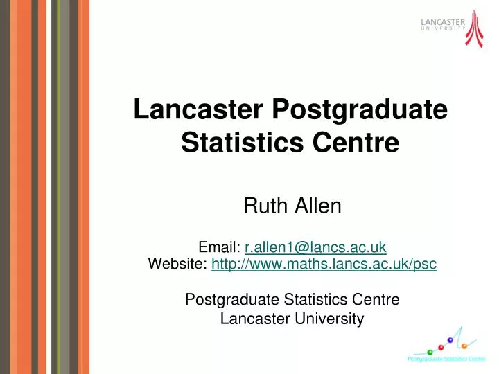 lancaster postgraduate statistics centre