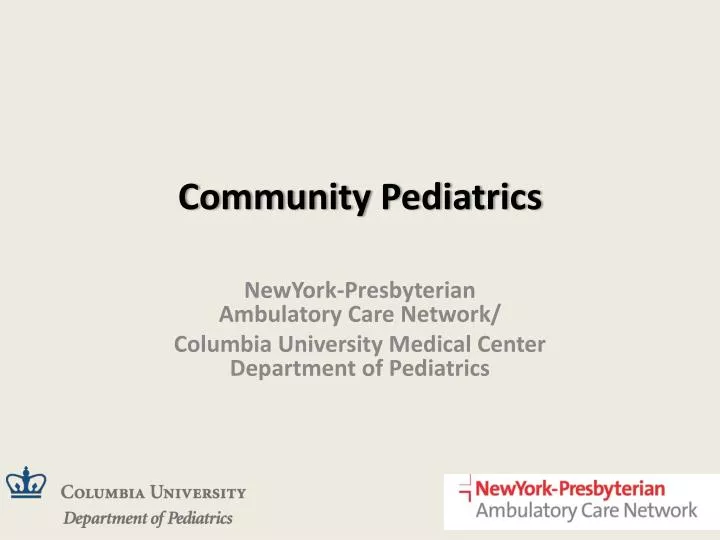 community pediatrics