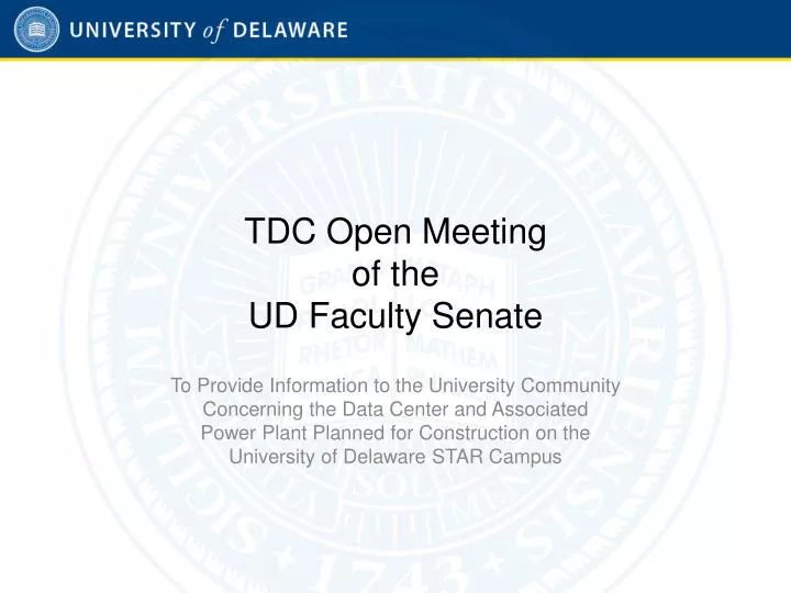 tdc open meeting of the ud faculty senate