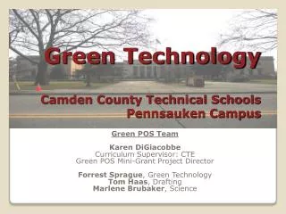 Green Technology Camden County Technical Schools Pennsauken Campus