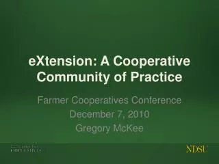 eXtension: A Cooperative Community of Practice