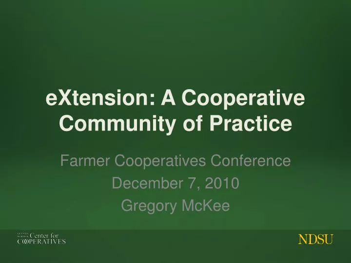 extension a cooperative community of practice