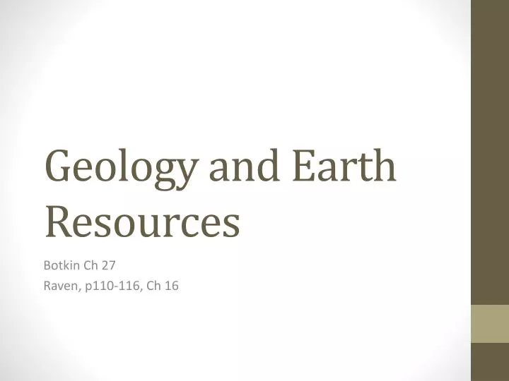 geology and earth resources