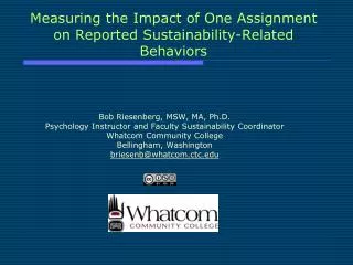 Measuring the Impact of One Assignment on Reported Sustainability-Related Behaviors