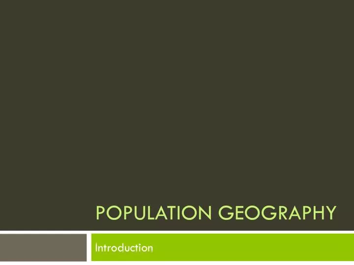 population geography