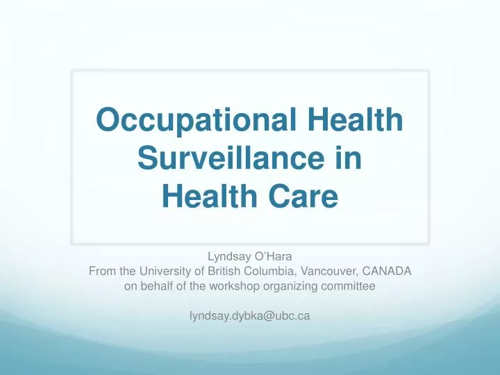 occupational health surveillance in health care