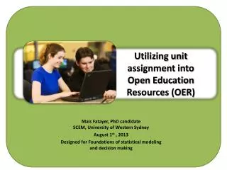 Utilizing unit assignment into Open Education Resources (OER)
