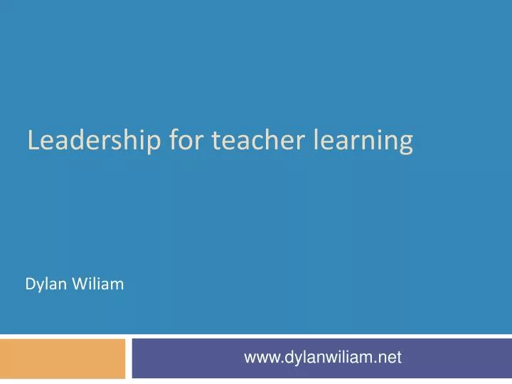 leadership for teacher learning