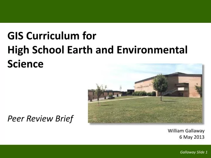 gis curriculum for high school earth and environmental science peer review brief