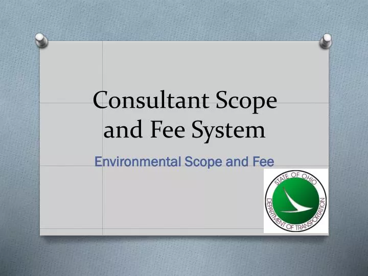 consultant scope and fee system