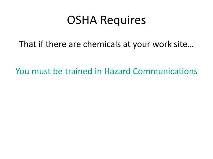 osha requires