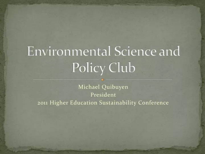 environmental science and policy club