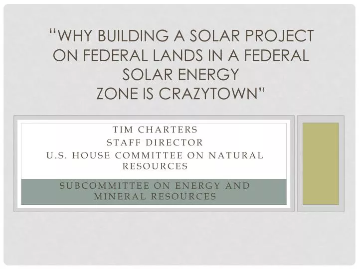 why building a solar project on federal lands in a federal solar energy zone is crazytown