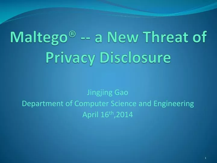 maltego a new threat of privacy disclosure