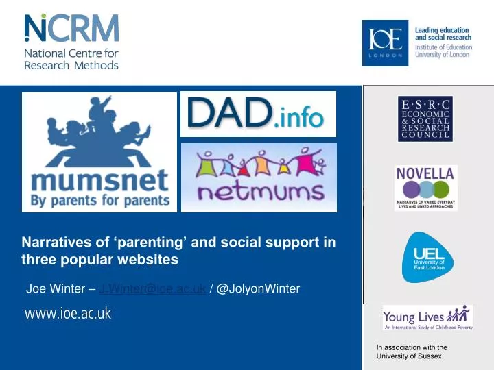 narratives of parenting and social support in three popular websites