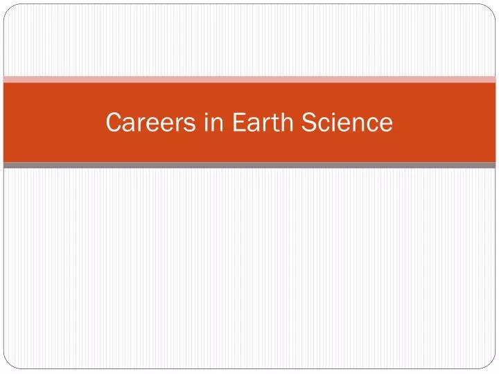 careers in earth science