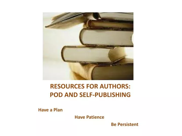 resources for authors pod and self publishing