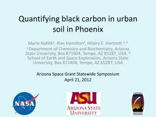 Quantifying black carbon in urban soil in Phoenix
