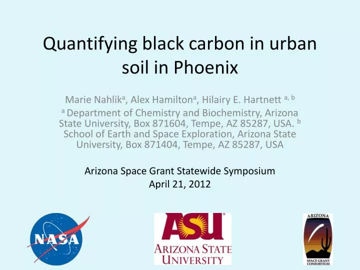 quantifying black carbon in urban soil in phoenix