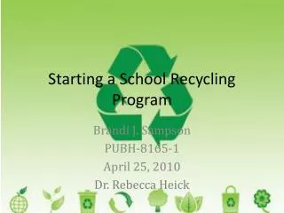 Starting a School Recycling Program