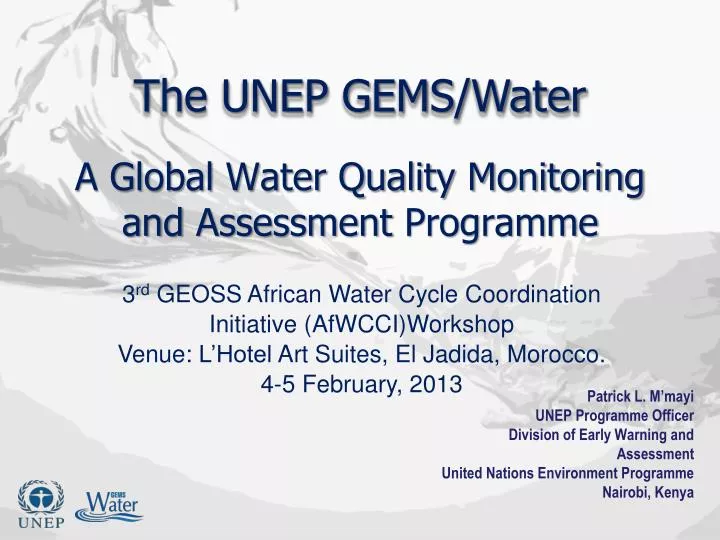 a global water quality monitoring and assessment programme